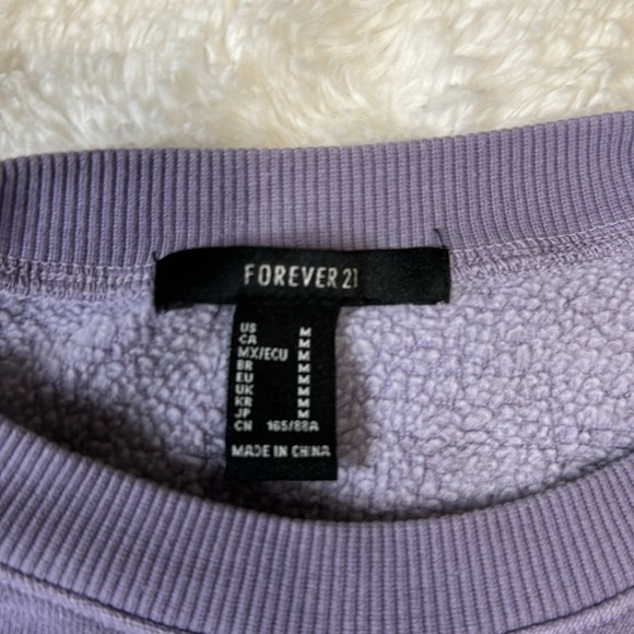 Forever 21 Crop Purple Sweatshirt‎ - Picture 3 of 6